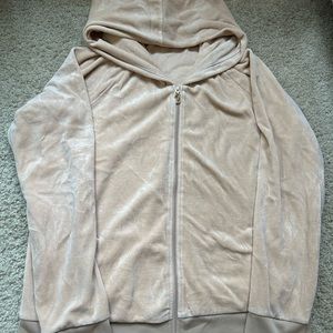 tan juicy couture zip up hoodie size xl